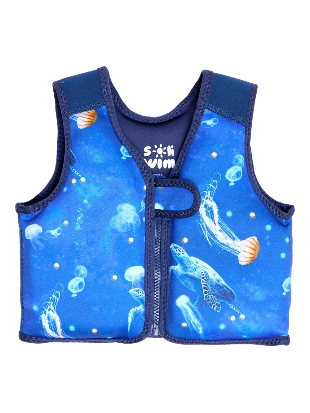 SOLISWIM KIDS turtle-print float gilet | Blue | Image 1