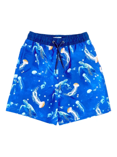 SOLISWIM KIDS turtle-print swim shorts