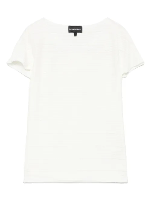 T-shirt en maille nervurée - Emporio Armani - Modalova