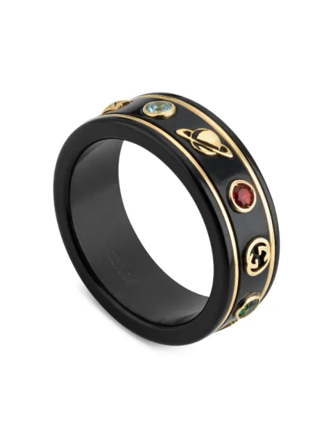 Gucci 18K yellow gold Icon topaz and corundum ring