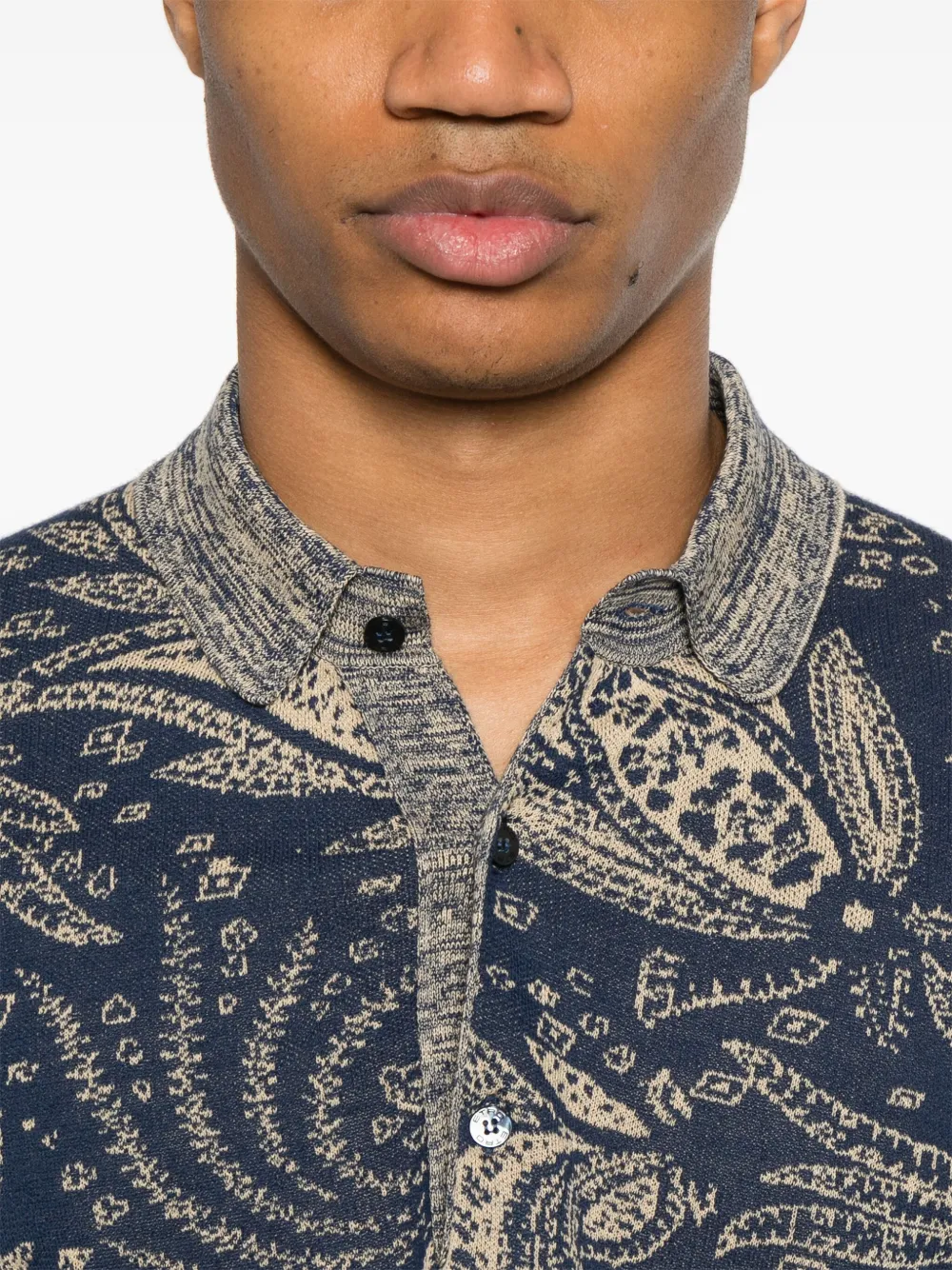 ETRO Poloshirt met paisley-jacquard Blauw