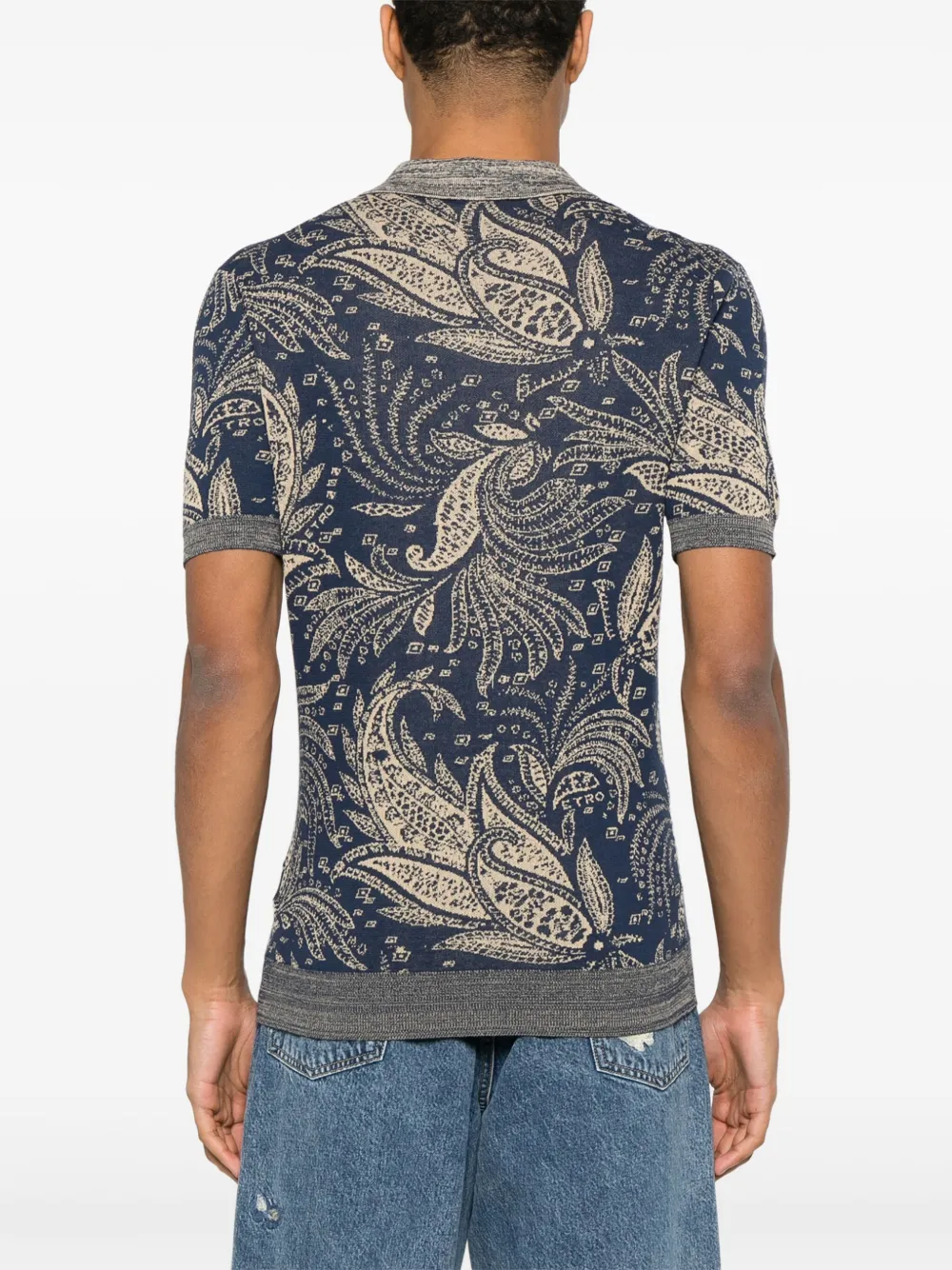 ETRO Poloshirt met paisley-jacquard Blauw