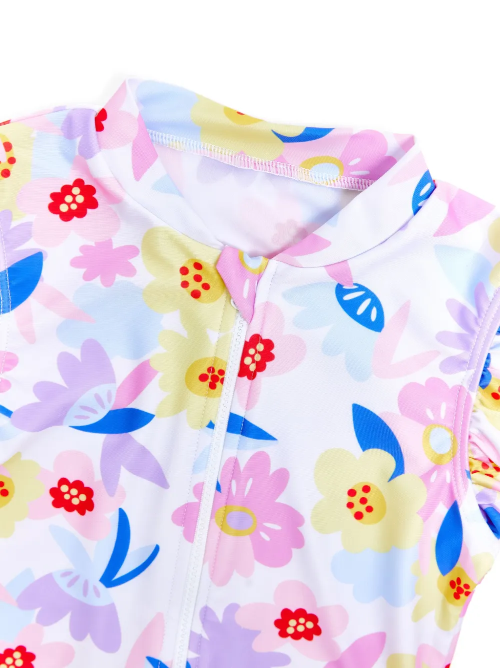 Shop Soliswim Floral-print Swimsuit In White
