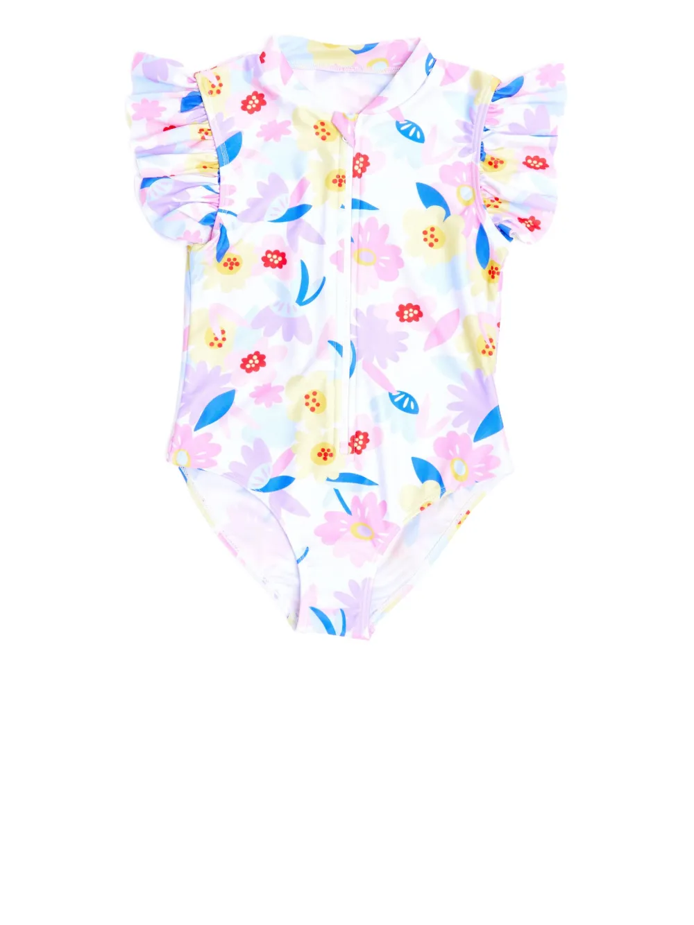 Shop Soliswim Floral-print Swimsuit In White