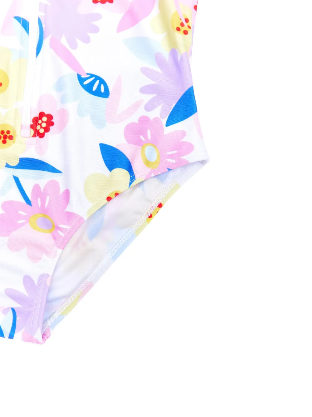 Shop Soliswim Floral-print Swimsuit In White
