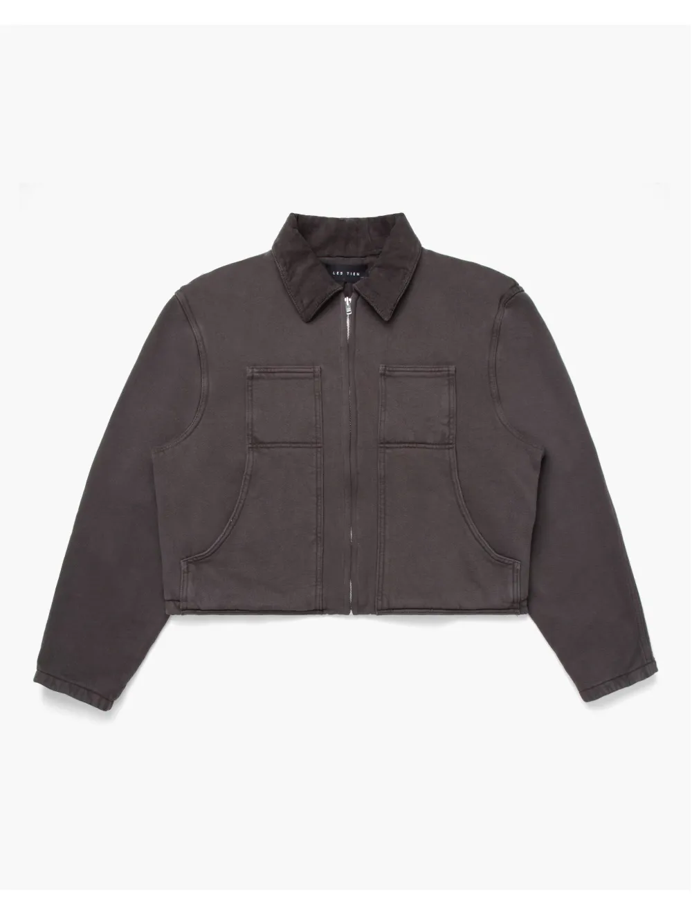 Les Tien Gray Utility Jacket In Black