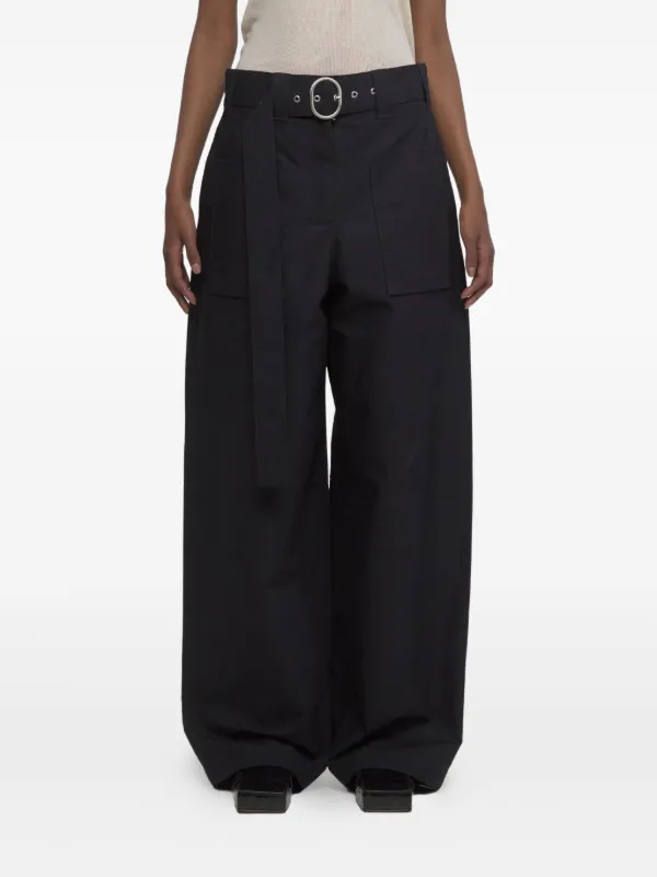 Jil Sander ベルテッド パンツ | ブラック | FARFETCH JP