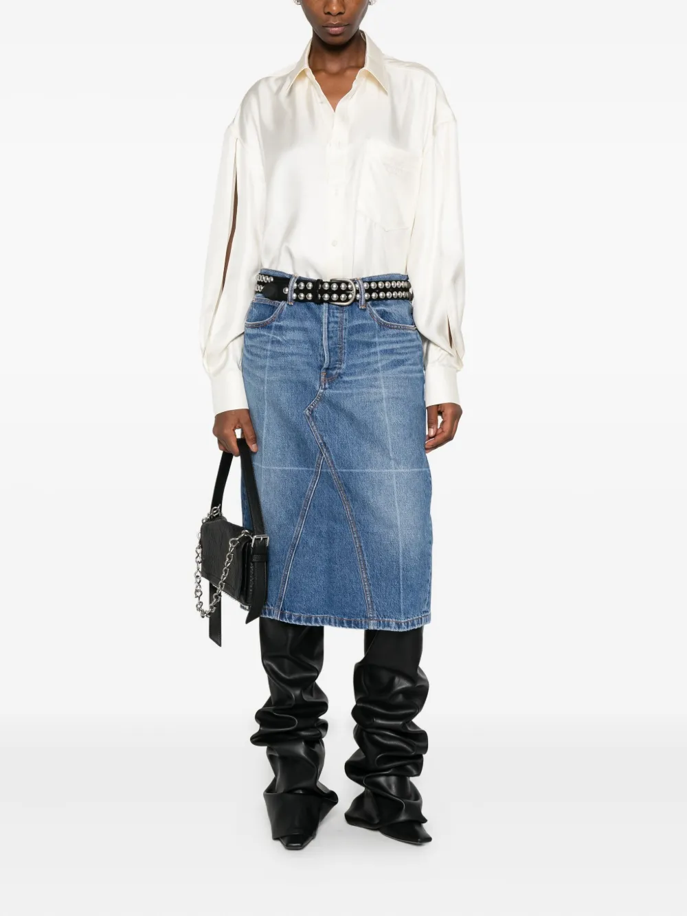 Alexander Wang denim midi skirt - Blauw