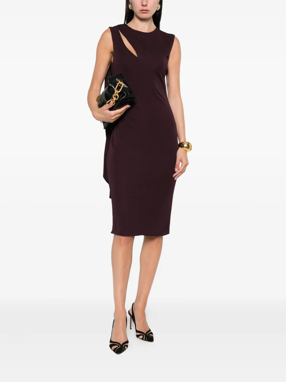 TOM FORD cut-out midi dress Paars