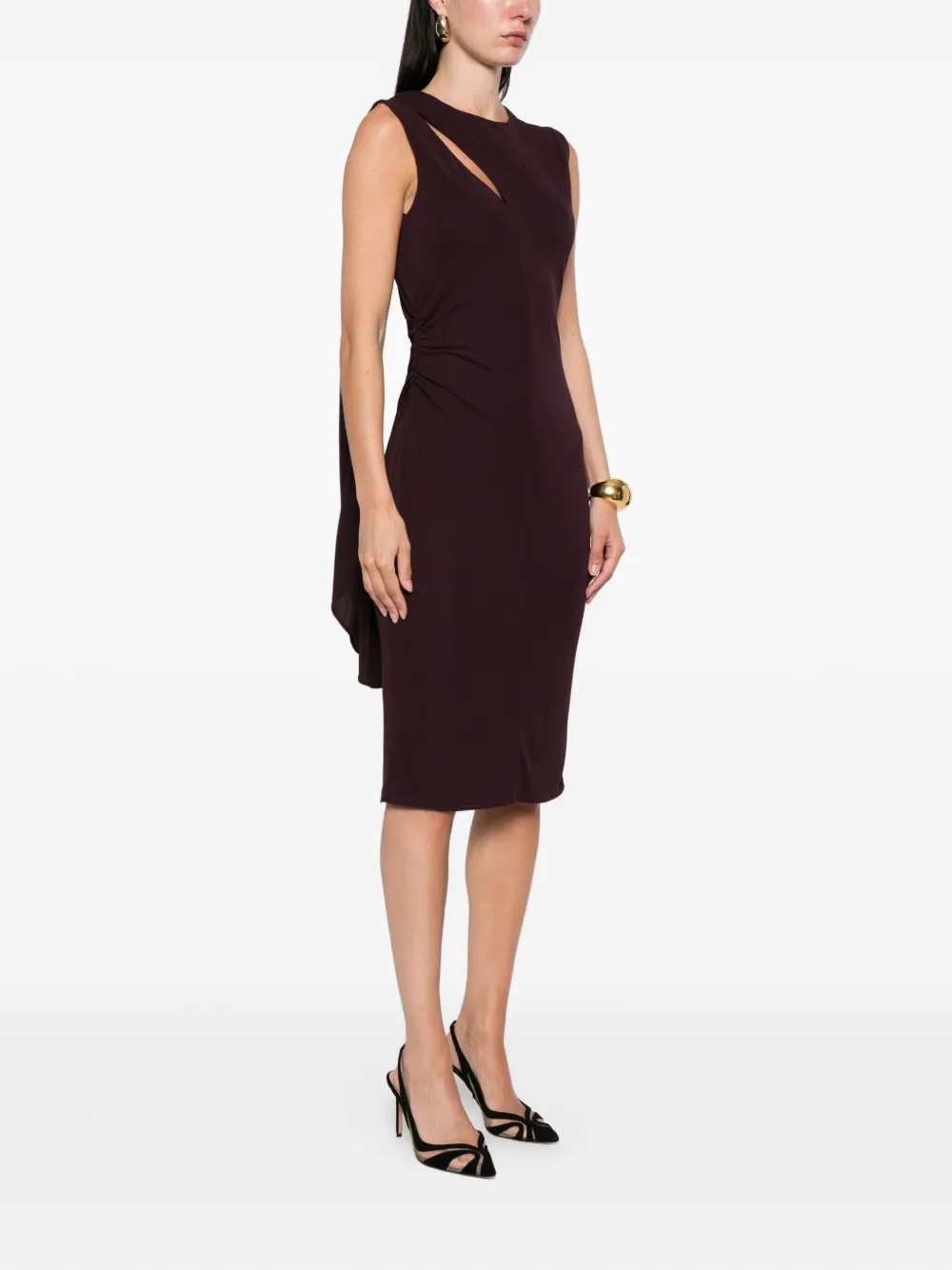 TOM FORD cut-out midi dress Paars