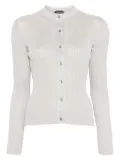 TOM FORD lurex-detail ribbed cardigan - Silver