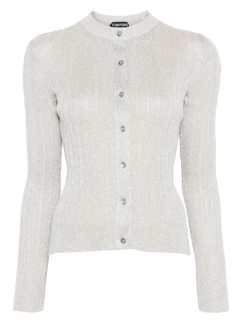TOM FORD lurex-detail ribbed cardigan 