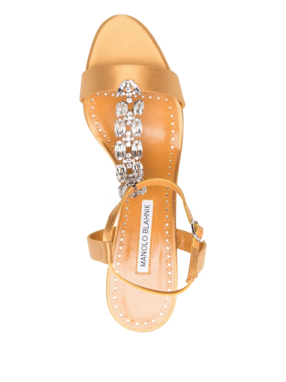 Manolo Blahnik 90mm leather heeled sandals Oranje
