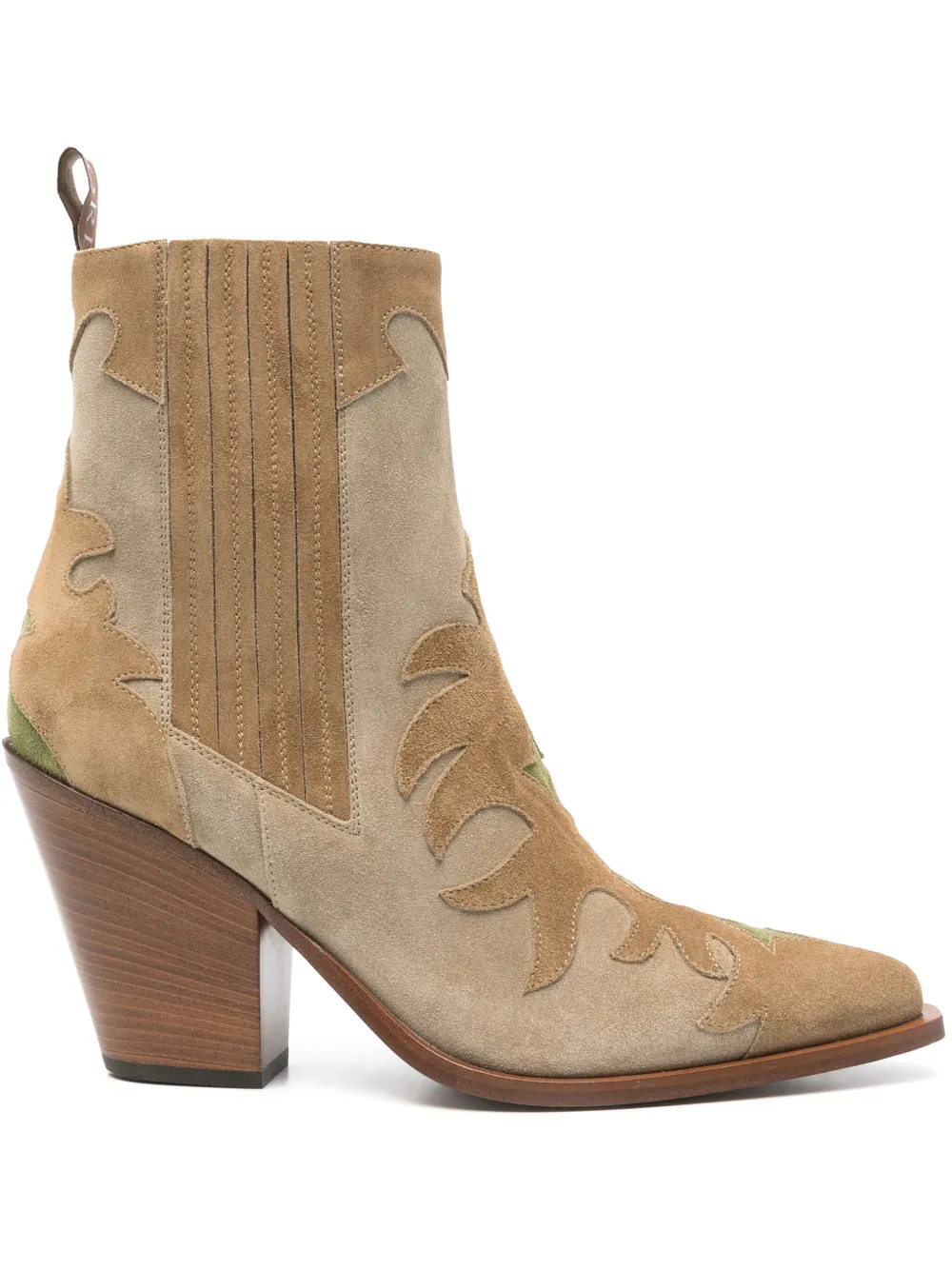 Sartore 80 mm enkellaarzen met Western-stijl Beige