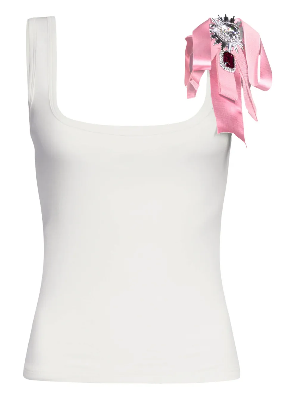 Shop Area Crystal-embellished Tank Top In 白色
