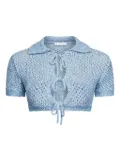 AREA sequin-embellished cardigan - Blue