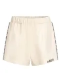 AREA crystal-embellished track shorts - Neutrals