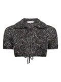 AREA sequin-embellished cardigan - Black