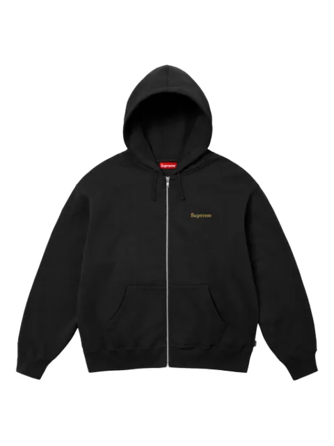 Supreme SS 25 - Black 徽章拉链连帽衫
