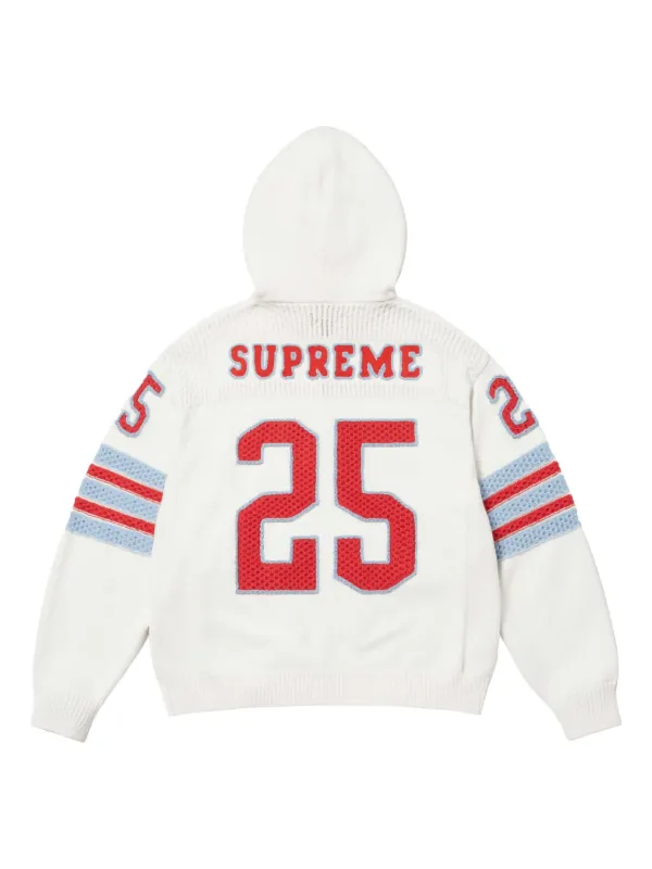 Supreme Football Zip Up Hooded Sweatshirt White Men's - SS24