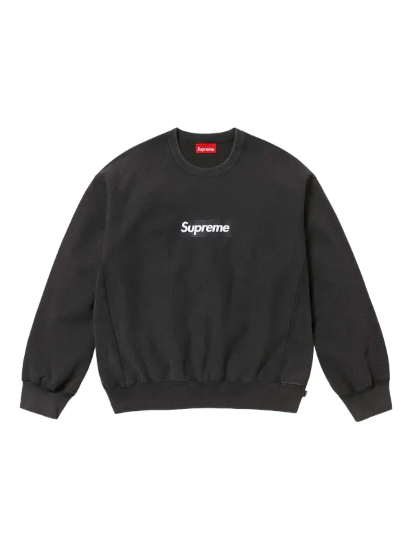 Supreme Washed Box Logo Crewneck Black Men's - SS25 - US