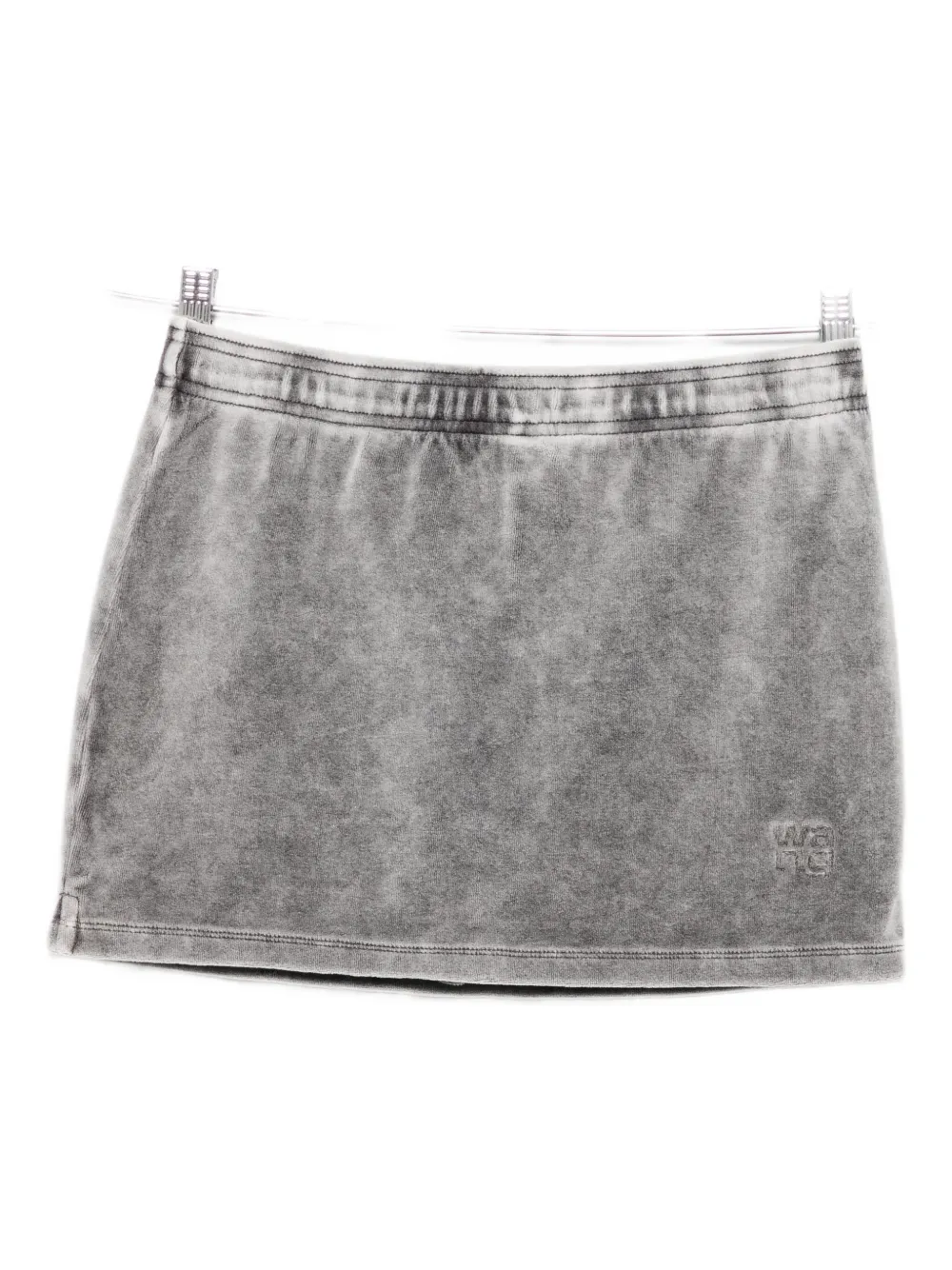 Alexander Wang Embossed Logo Mini Skirt In Gray