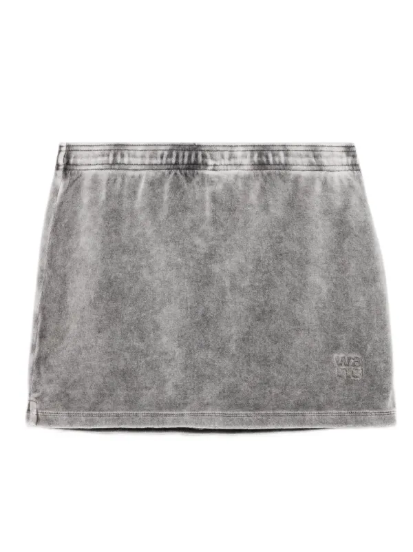 Alexander Wang Embossed-logo Mini Skirt in Grey