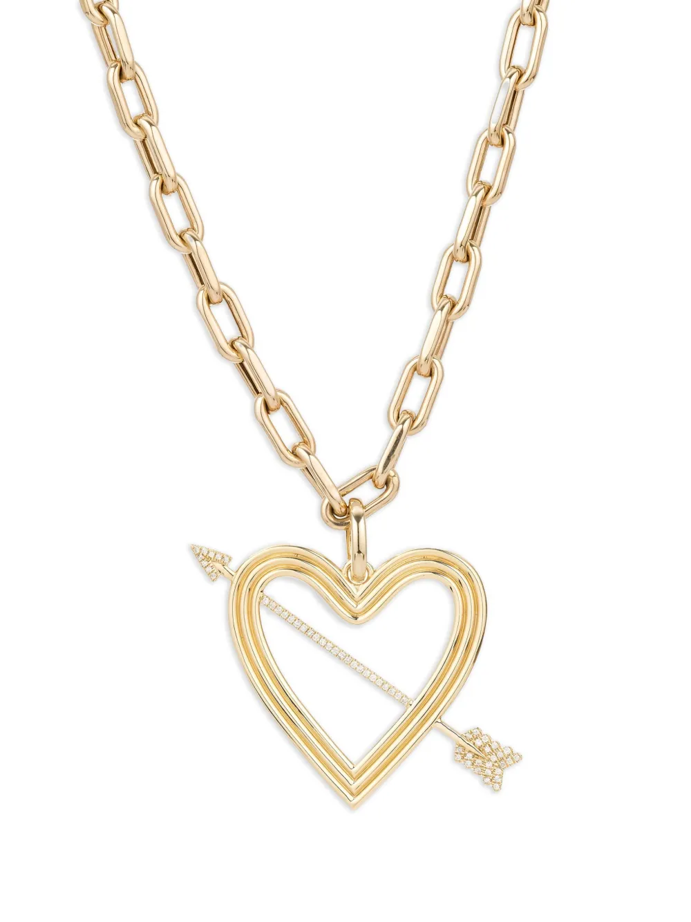 Adina Reyter Heart and Arrow ダイヤモンド ネックレス 14Kイエローゴールド - ゴールドトーン Adina Reyter Heart and Arrow ダイヤモンド ネックレス 14Kイエローゴールド - ゴールドトーン