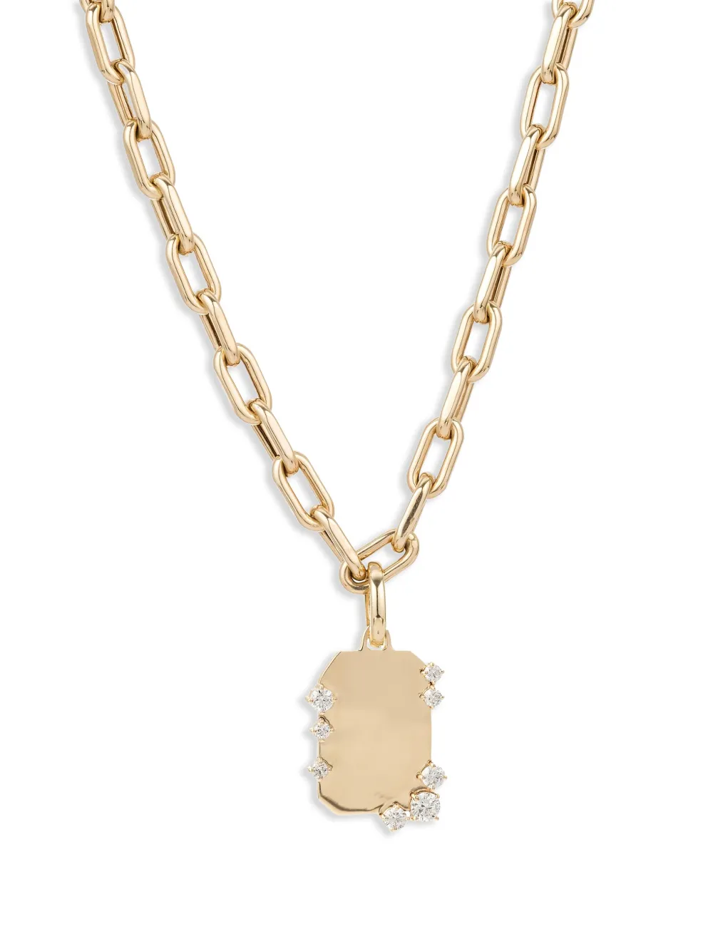 Adina Reyter ドッグタグ ダイヤモンド ネックレス 14Kイエローゴールド - ゴールドトーン Adina Reyter ドッグタグ ダイヤモンド ネックレス 14Kイエローゴールド - ゴールドトーン