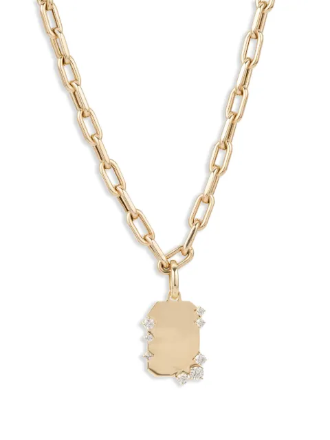 Adina Reyter 14K yellow gold Dog Tag diamond necklace
