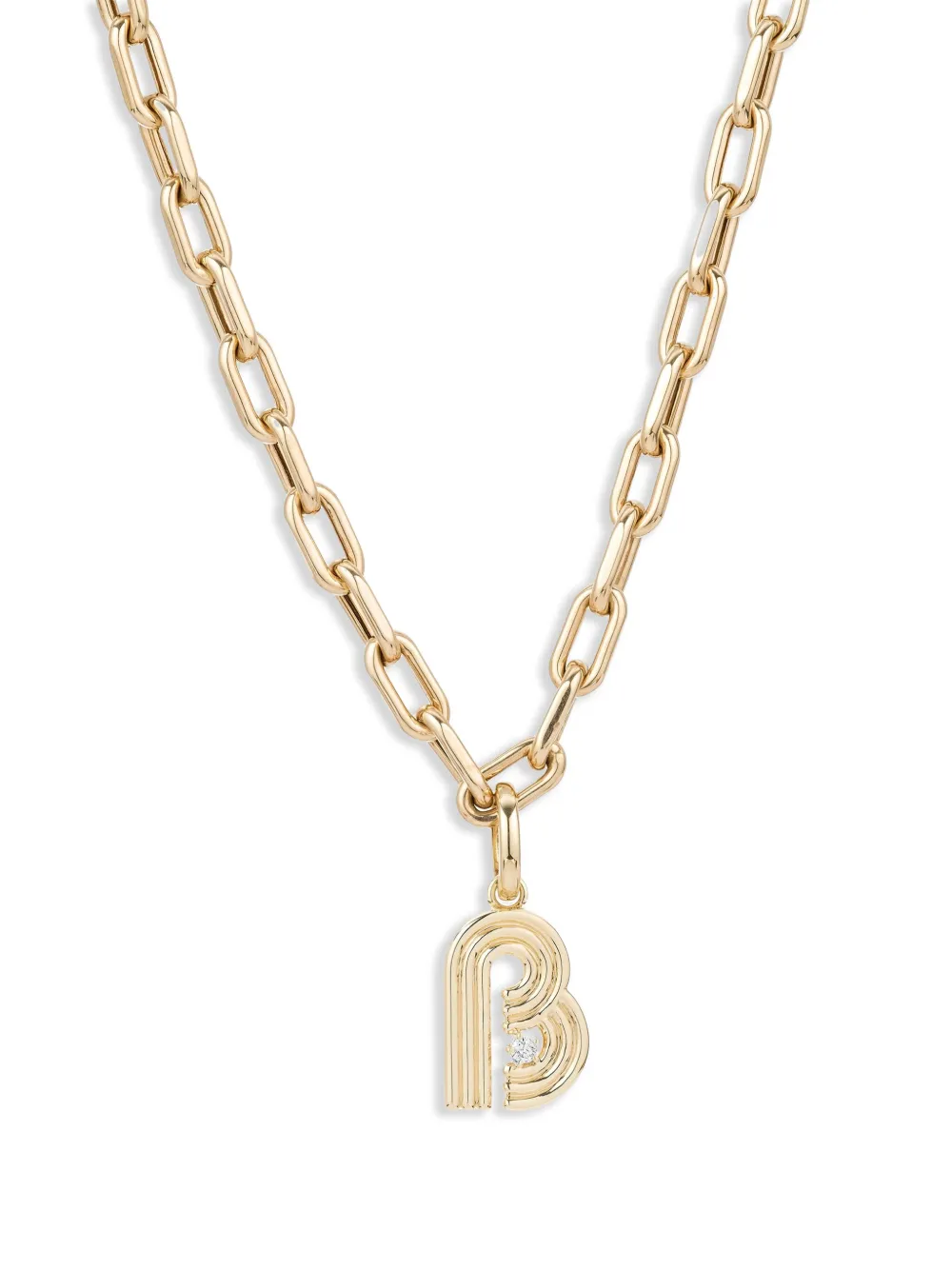 Adina Reyter pendentif Initial en or 14ct pavé de diamant | or | Image 1