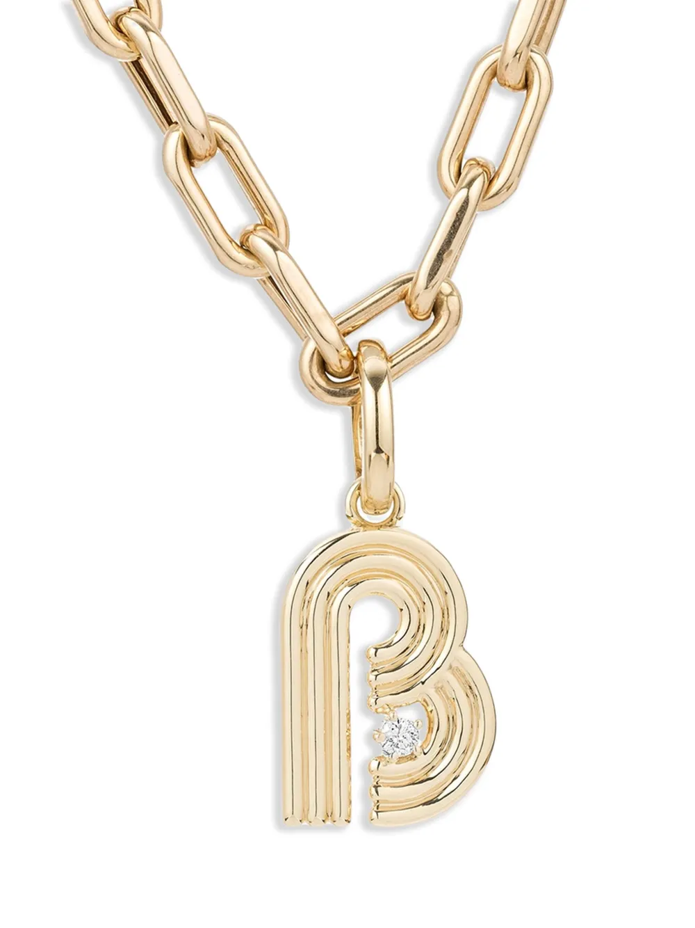 Adina Reyter pendentif Initial en or 14ct pavé de diamant | Image 2
