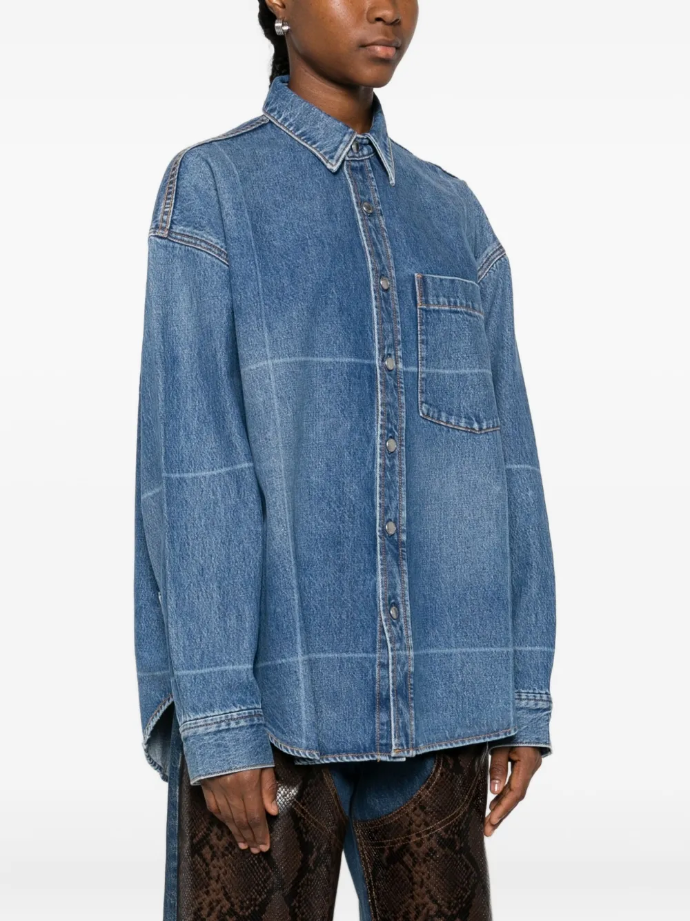 Alexander Wang Denim blouse met patroon Blauw