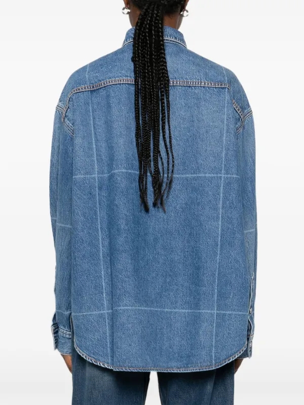 Alexander Wang グリッドパターン デニムシャツ | ブルー | FARFETCH JP