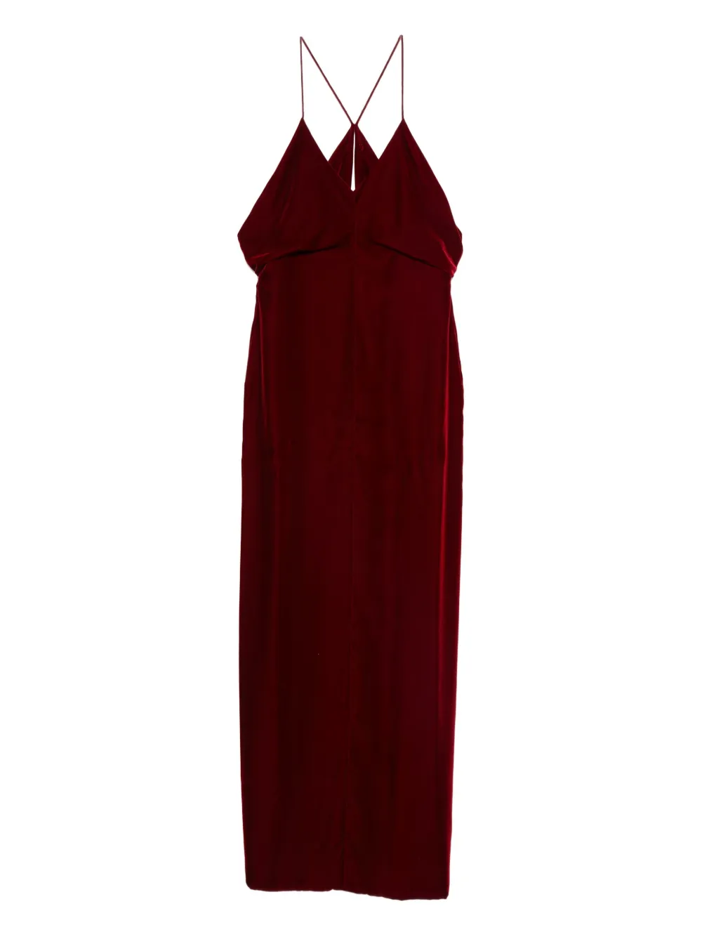 TOM FORD velvet v-neck maxi dress - レッド TOM FORD velvet v-neck maxi dress - レッド