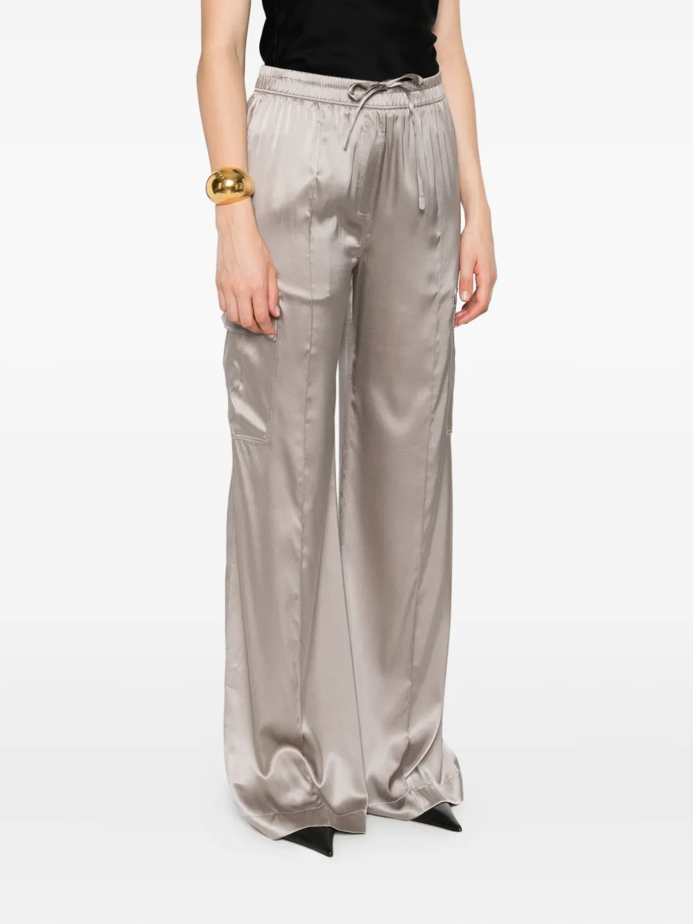TOM FORD Broek met trekkoordtaille Zilver