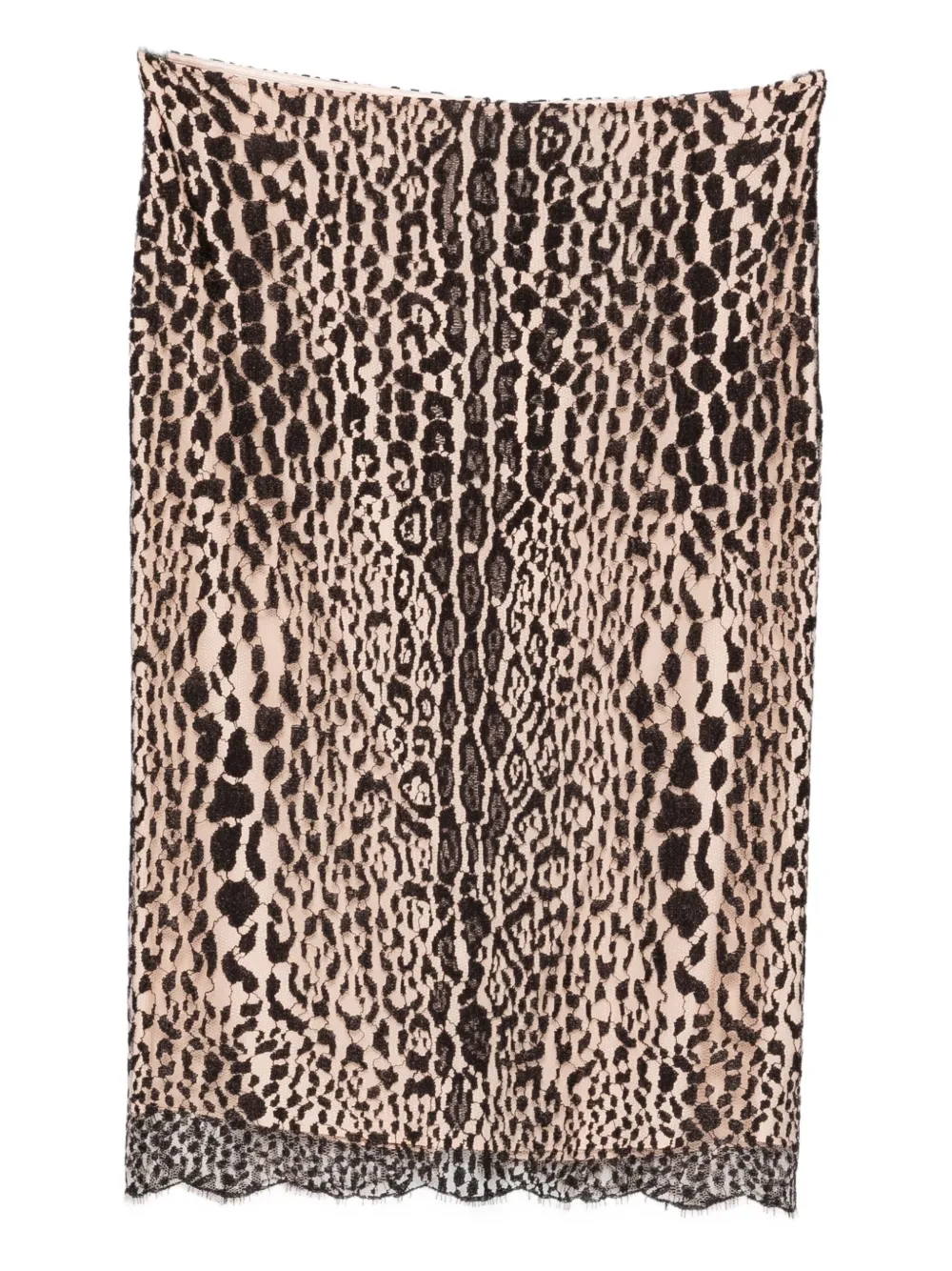 TOM FORD leopard-print lace skirt - Toni neutri