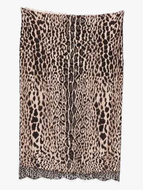 TOM FORD leopard-print lace midi skirt