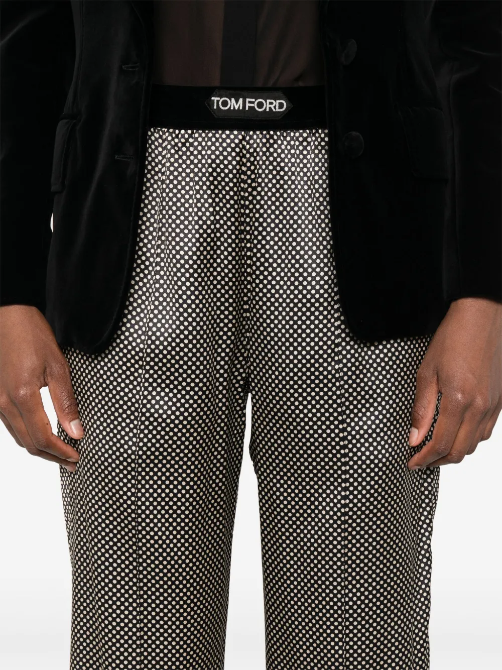 Shop Tom Ford Polka Dot-print Trousers