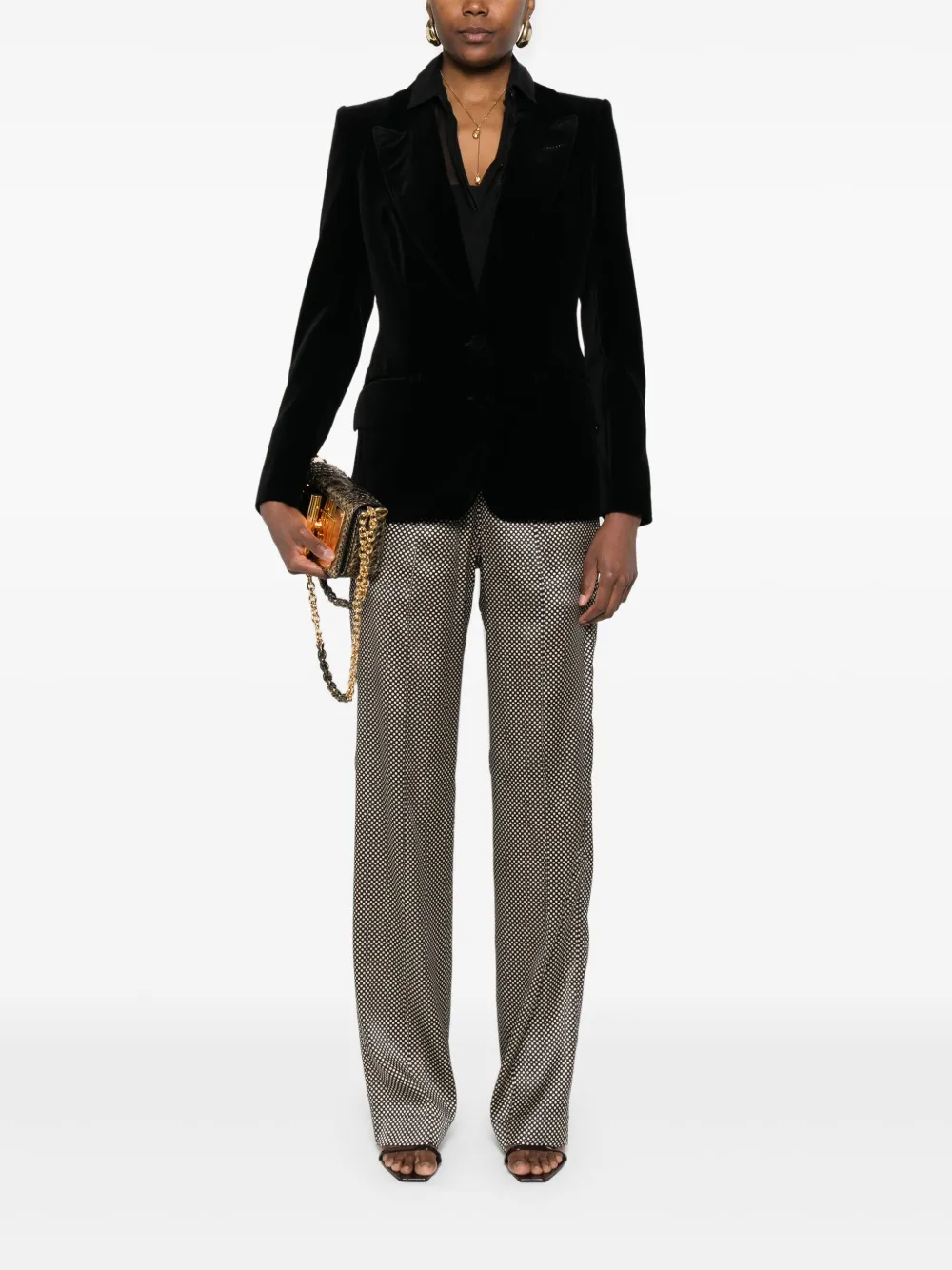 TOM FORD polka dot-print trousers - Zwart
