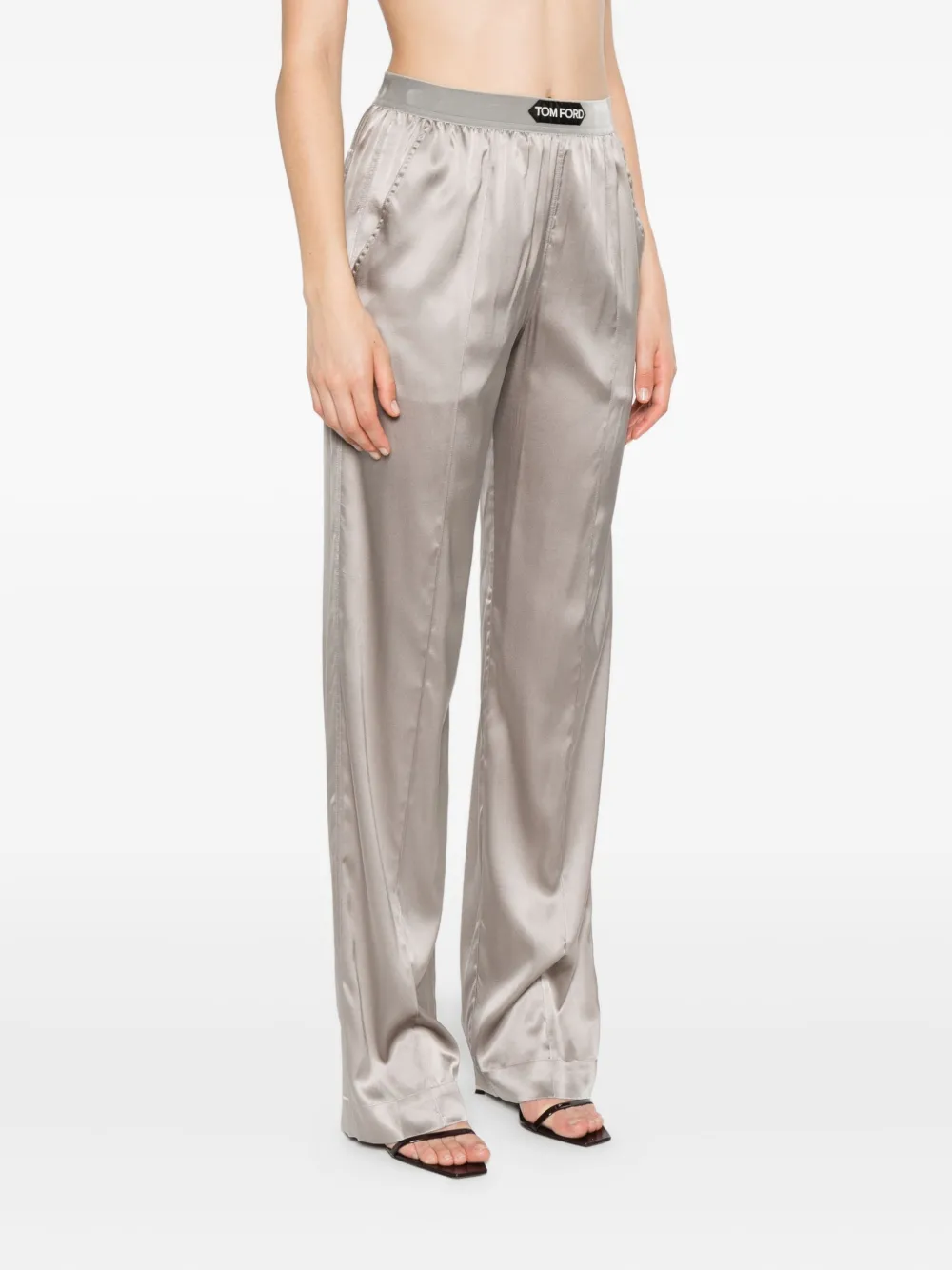 TOM FORD logo-patch trousers Grijs