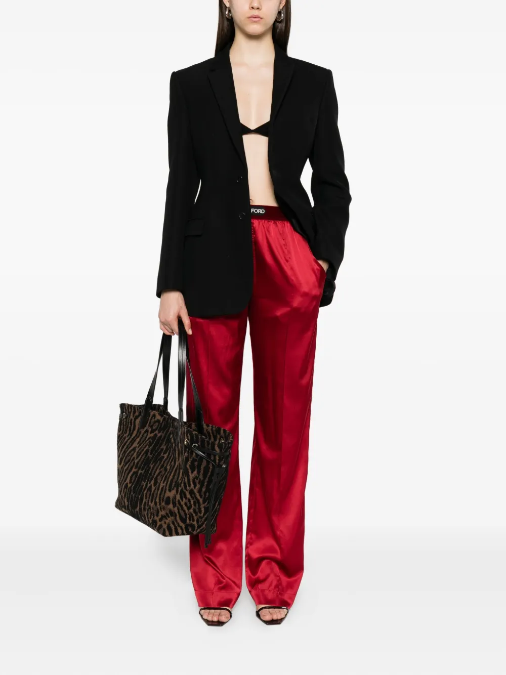 TOM FORD logo-patch trousers Rood