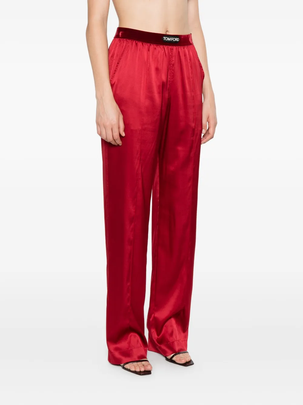 TOM FORD logo-patch trousers Rood