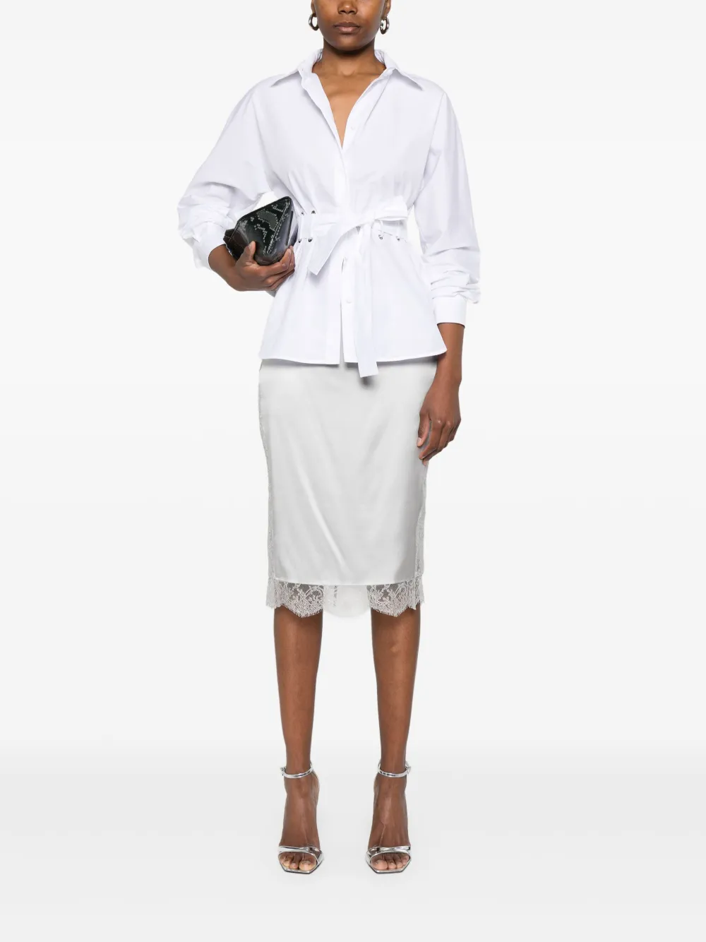 TOM FORD lace-detail skirt - Grijs