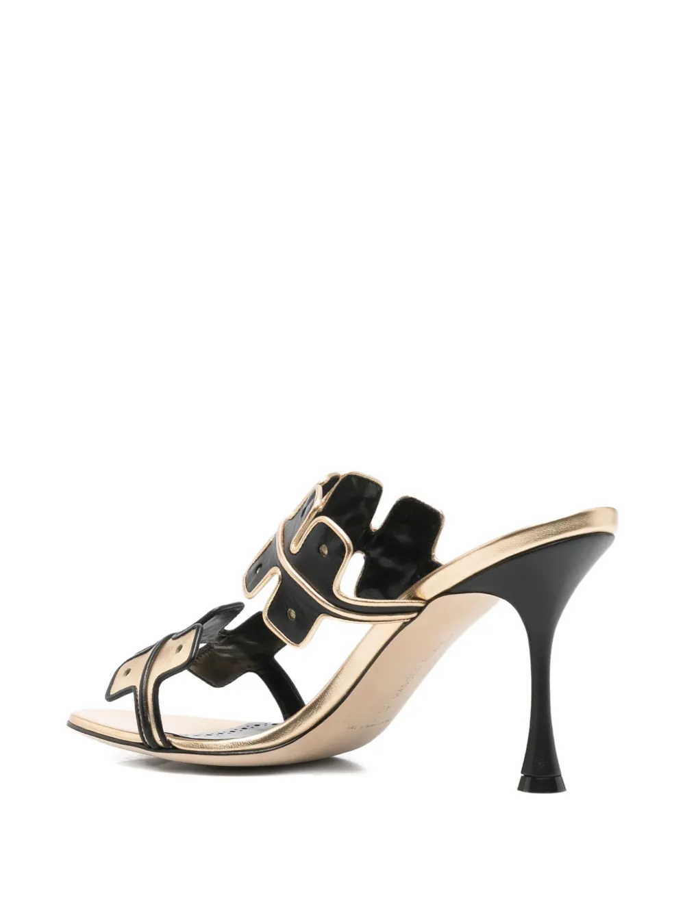 Manolo Blahnik 90mm Aplinanu leather sandals Gold