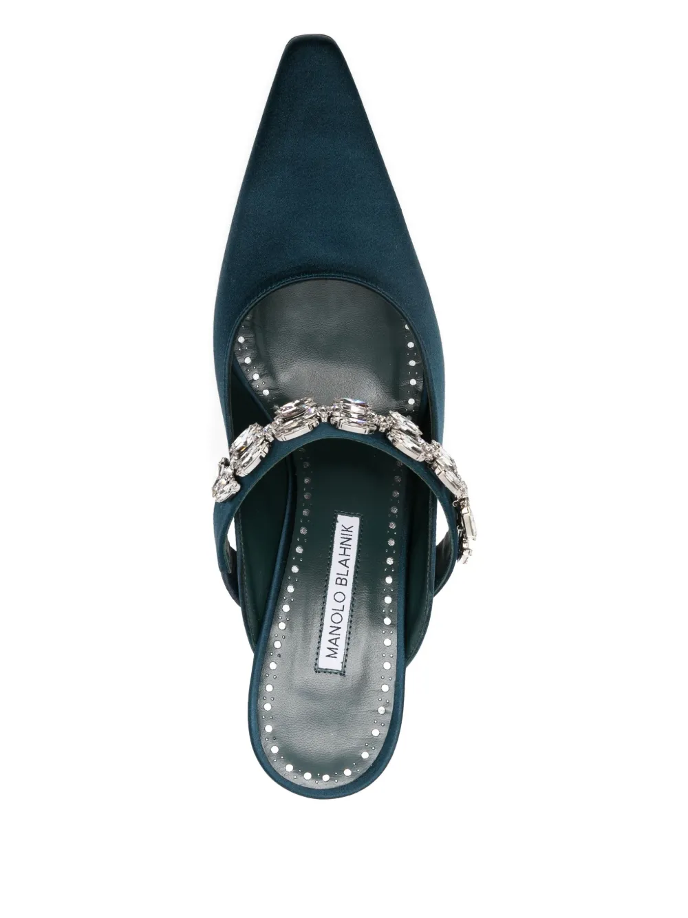 Manolo Blahnik 70mm Tamolmu crystal-embellished satin pumps Blauw
