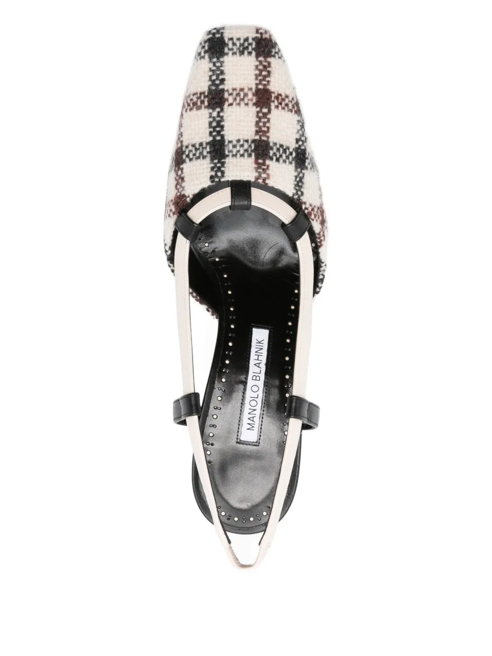 Manolo Blahnik 70mm Vestal Checked Slingback Pumps In Multi