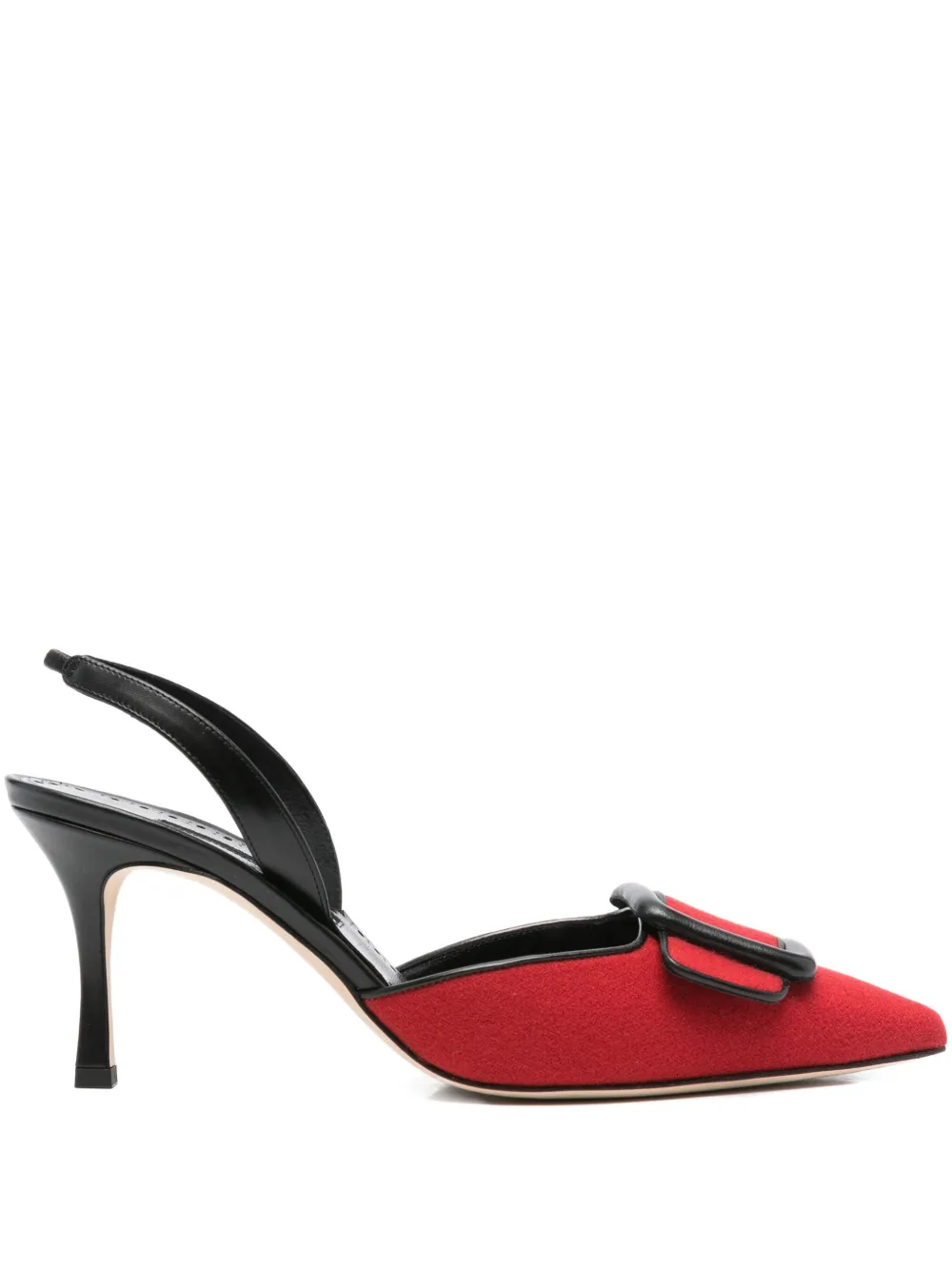 Manolo Blahnik 70mm leather heeled pumps Red