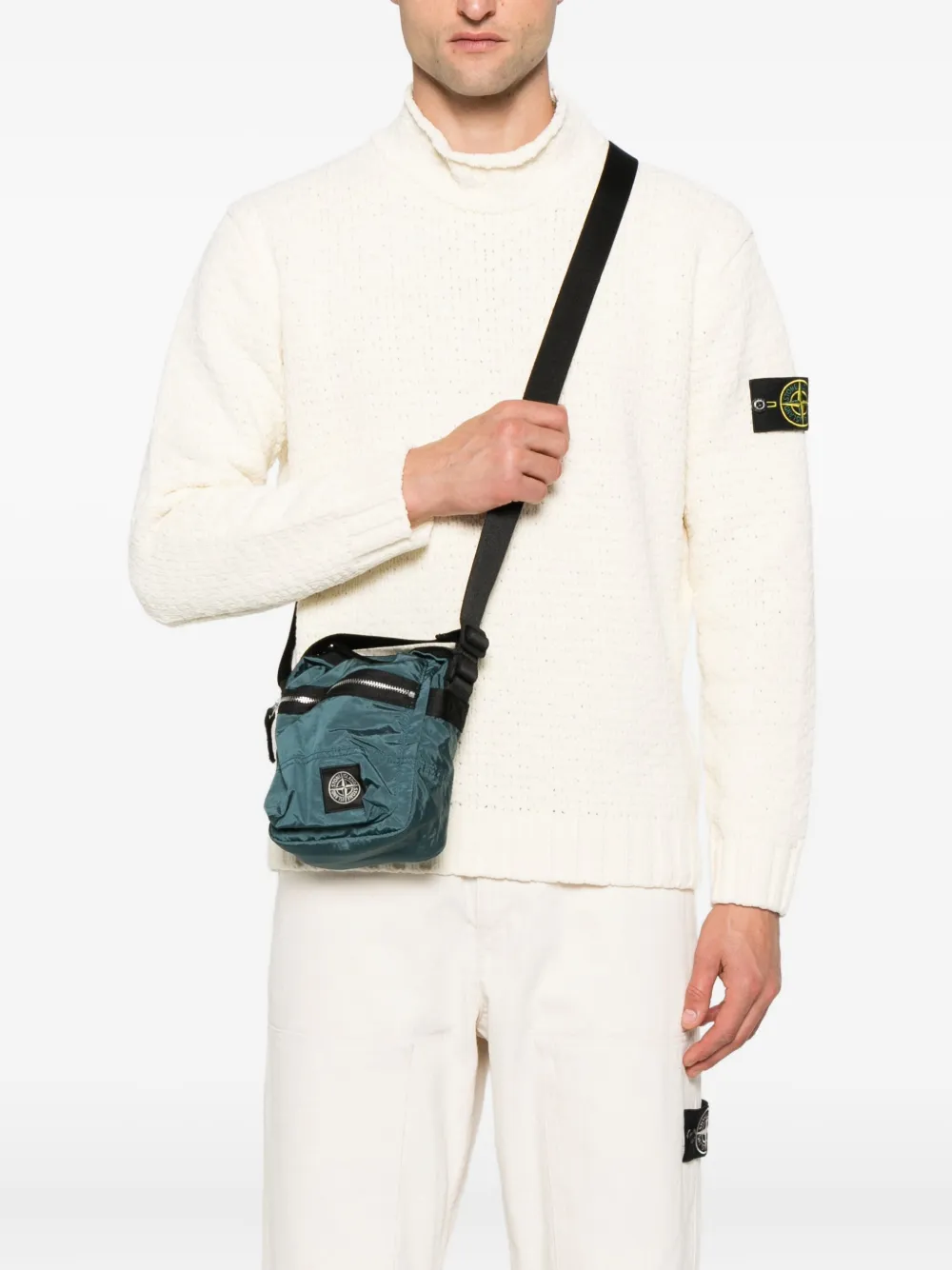 Stone Island Compass-patch messenger bag Blauw
