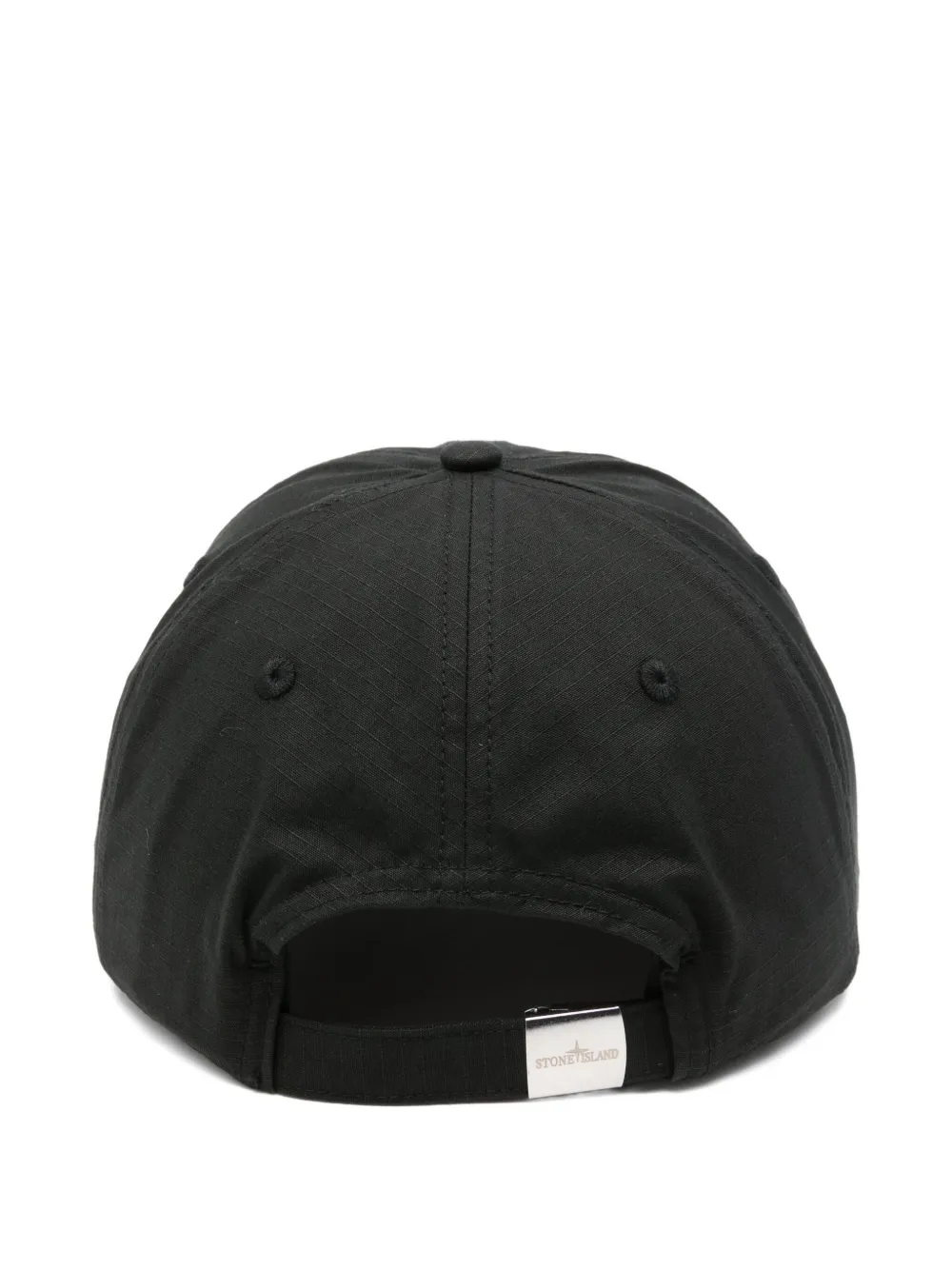 Stone Island logo-embroidered ripstop cap - Zwart